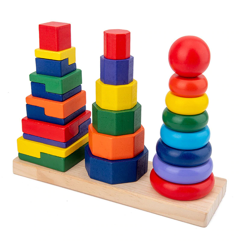 Wooden Montessori Shape Stacker