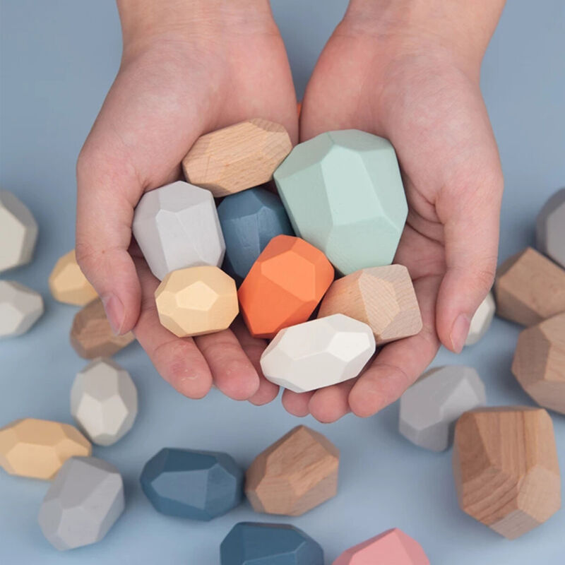 Wooden Colored Stacking Stones