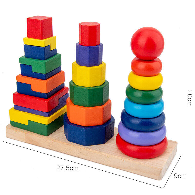 Wooden Montessori Shape Stacker