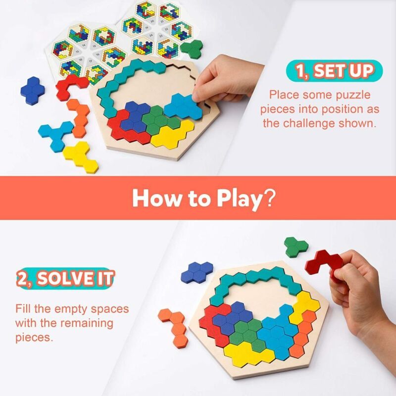 Wooden Hexagon Puzzle 