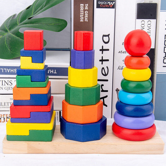 Wooden Montessori Shape Stacker