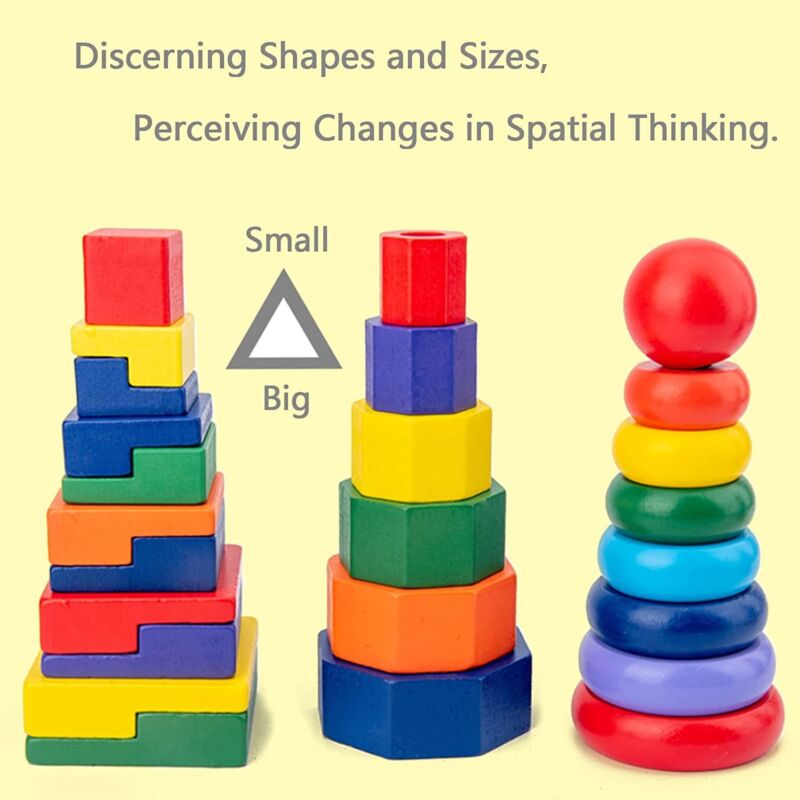 Wooden Montessori Shape Stacker