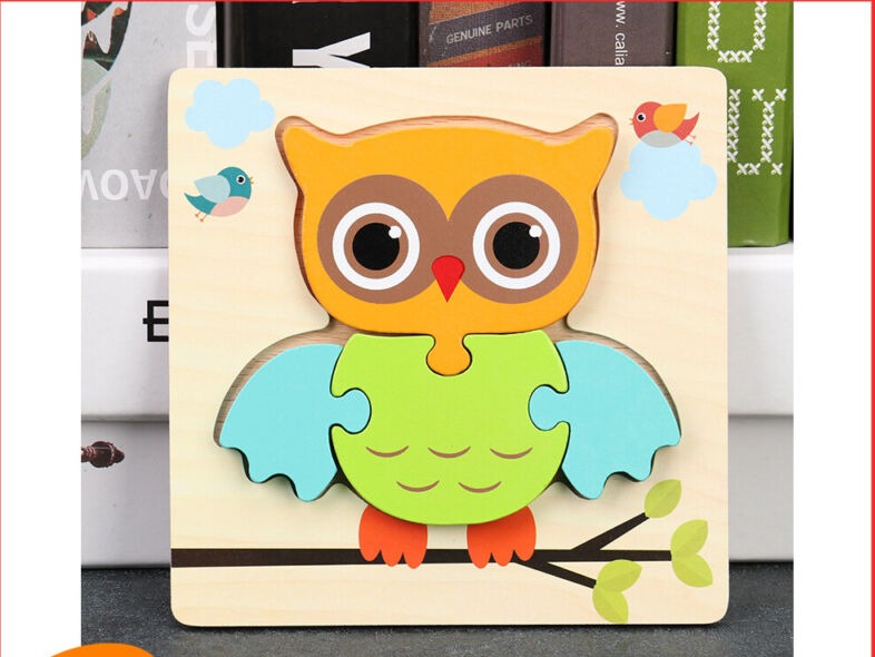 Super Thick Wooden 3D Colorful Animal Puzzles