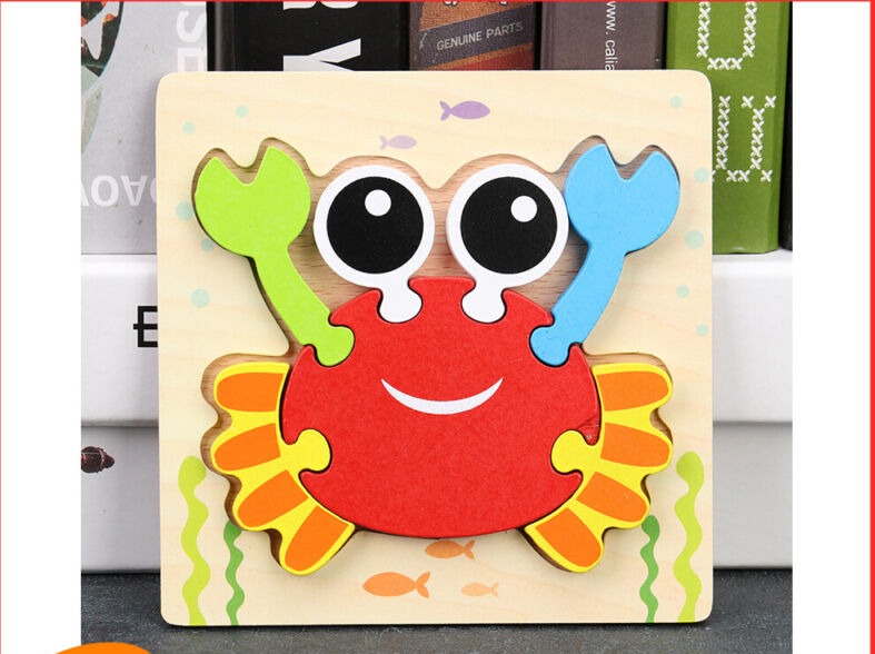 Super Thick Wooden 3D Colorful Animal Puzzles