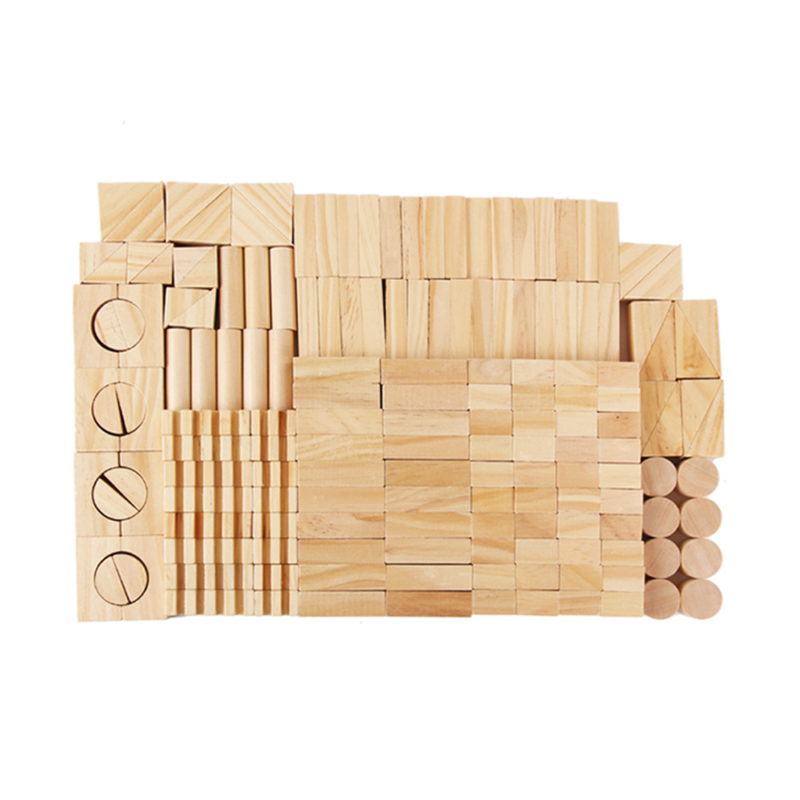 Natural Pinewood Building Blocks162pcs