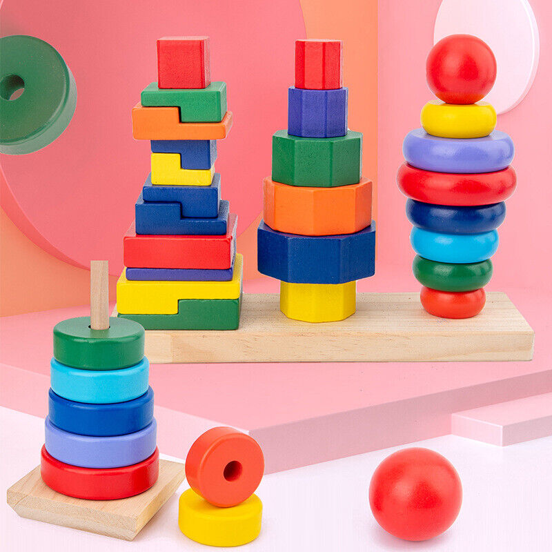 Wooden Montessori Shape Stacker