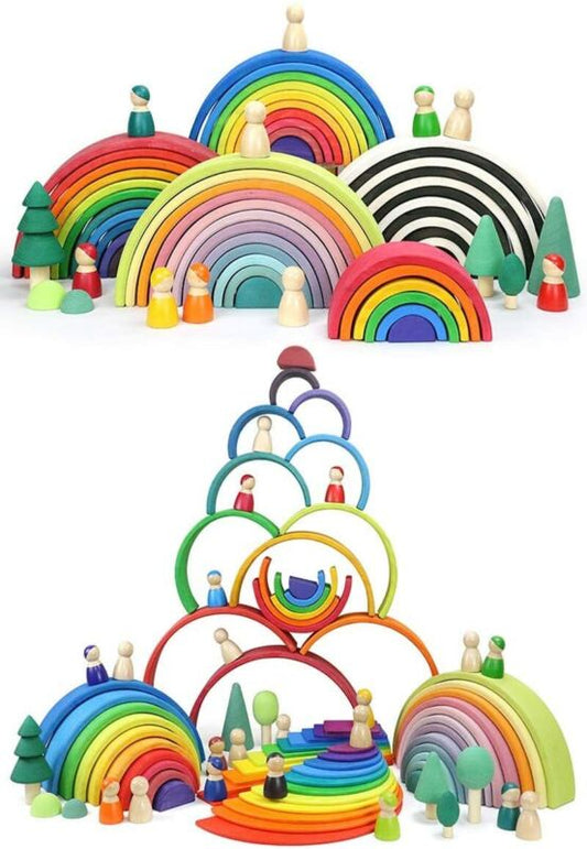 Steiner/Waldorf Wooden Rainbow Collection