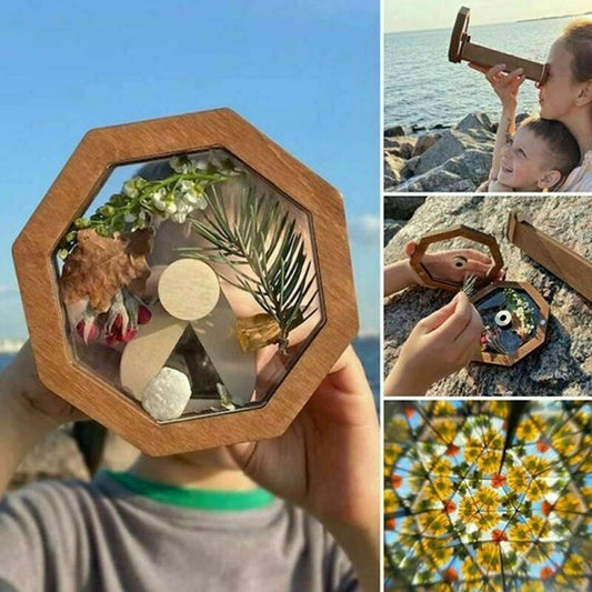 DIY Kaleidoscope Kit Handmade Wood Kaleidoscope Kids Toddler Outdoor Toys Gifts