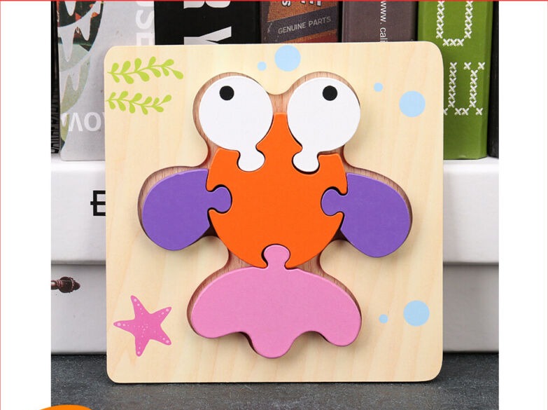 Super Thick Wooden 3D Colorful Animal Puzzles