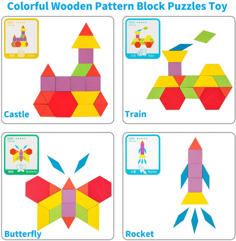 Wooden Tangram - Geometric Shape Puzzle