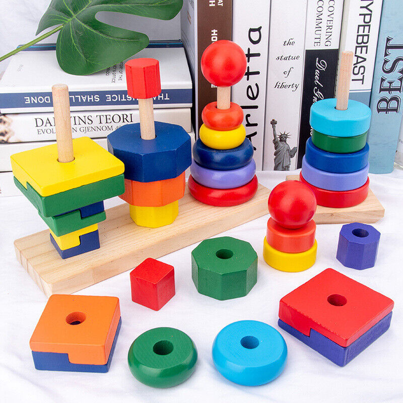 Wooden Montessori Shape Stacker