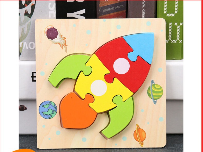 Super Thick Wooden 3D Colorful Animal Puzzles