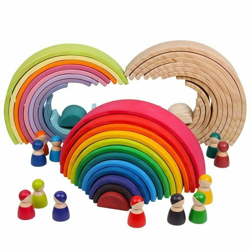 Steiner/Waldorf Wooden Rainbow Collection