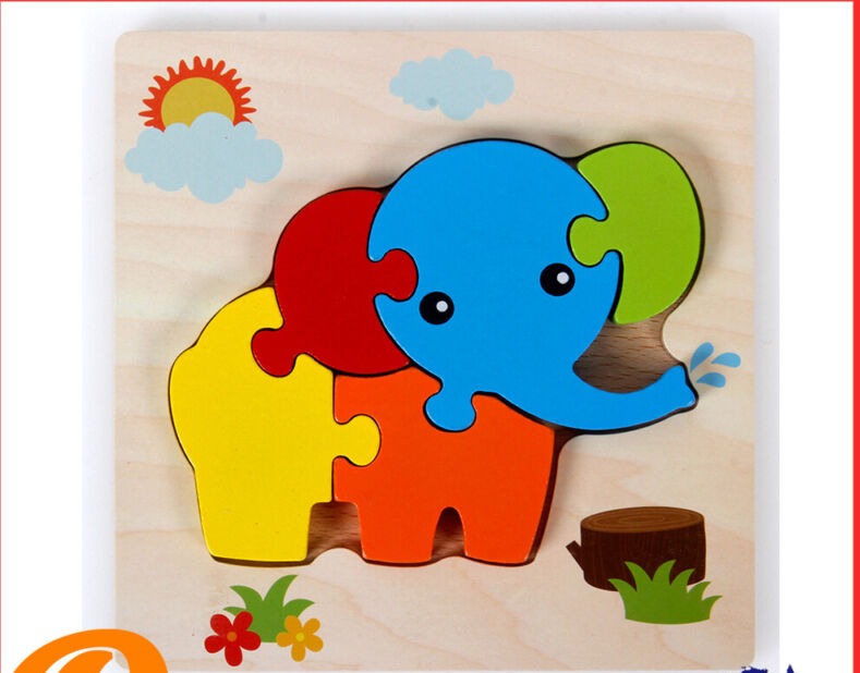 Super Thick Wooden 3D Colorful Animal Puzzles