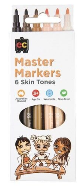 Master Skin Tone Markers Pk 6 – Preschool Toy Box