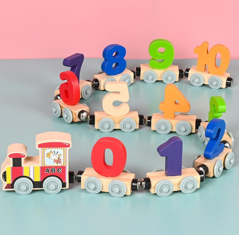 Magnetic Wooden Number Train