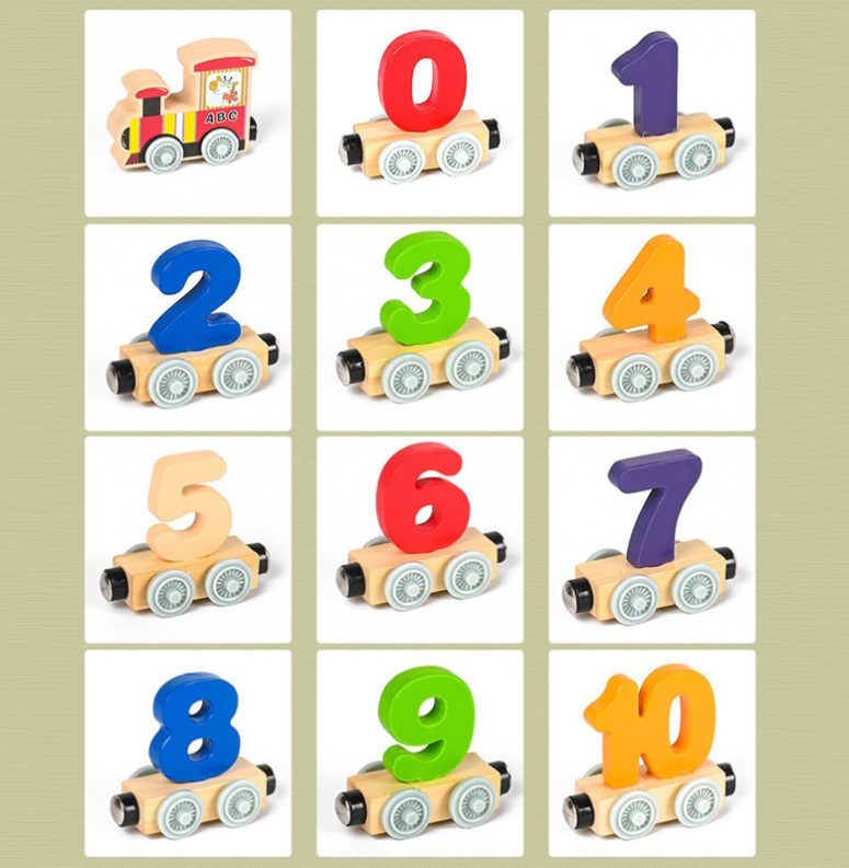 Magnetic Wooden Number Train