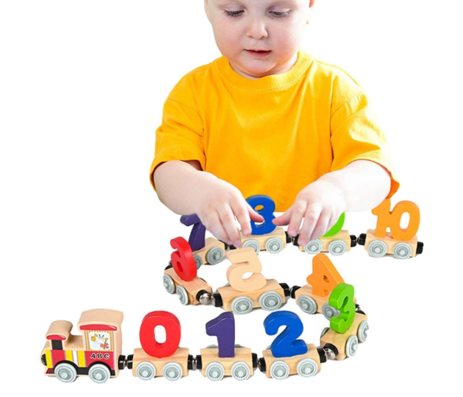 Magnetic Wooden Number Train